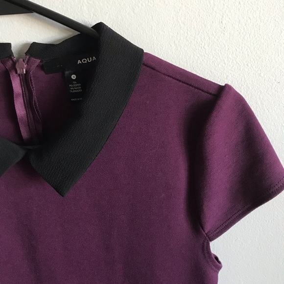 Aqua brand purple dress with Peter Pan collar - Picture 3 of 7